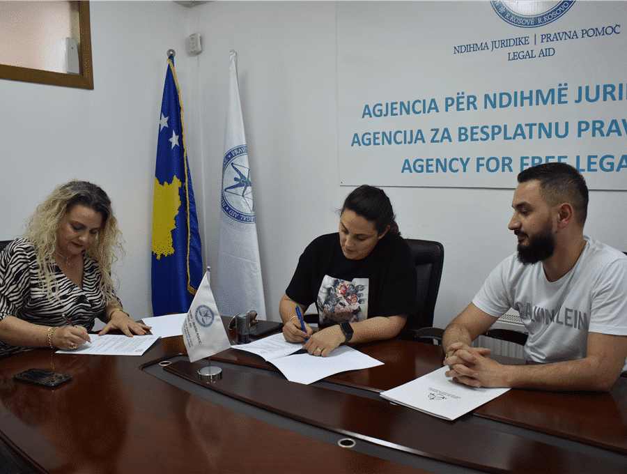Agjencia për Ndihmë Juridike Falas dhe OJQ Zëri i Romëve, Ashkalive dhe Egjiptianëve nënshkruan Memorandum Mirëkuptimi